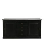 Bas de buffet 2 portes 4 tiroirs noir - Rhode Island