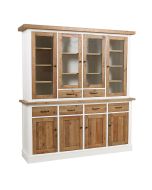 Buffet vaisselier 4 portes vitrées en bois recyclé - Rivages