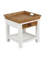 Bout de canapé 1 tiroir en bois recyclé - Rivages