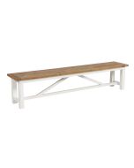Banc blanc en bois recyclé L210 cm - Rivages