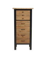 Commode chiffonnier en bois recyclé bleu navy - Rivages