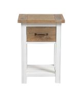 Table de chevet en bois recyclé blanc - Rivages