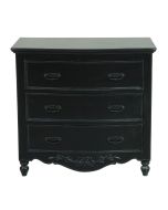 Commode galbée noire 3 tiroirs - Romance