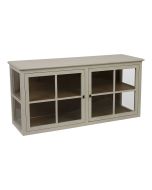 Caisson blanc 2 portes vitrées en pin massif - Manoir