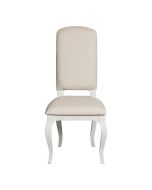 Chaise blanche en hévéa massif et tissu - Manoir