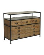 Commode 5 tiroirs en bois recyclé - Manufacture