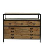 Commode 5 tiroirs en bois recyclé - Manufacture