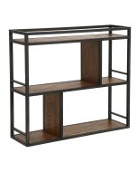 Etagère murale industrielle en bois recyclé et métal - Manufacture