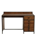 Bureau industriel en bois recyclé et métal - Manufacture