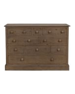 Commode de mercerie 9 tiroirs en épicéa brun fumé grisé - Natural