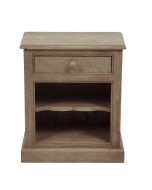 Table de chevet ouverte en épicéa brun fumé grisé - Natural