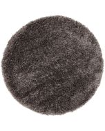 Tapis rond à poils longs gris brun D200cm - Céleste