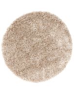 Tapis rond à poils longs beige foncé D200cm - Céleste