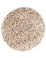 Tapis rond à poils longs beige foncé - Céleste