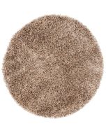 Tapis rond à poils longs marron D160cm - Céleste
