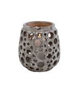 Photophore en ciment gris