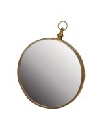 Miroir rond en métal doré