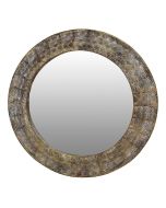 Miroir métal laitonné à motifs