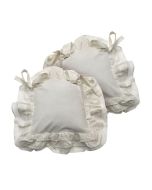 Galettes de chaises blanches en coton et lin 38x38 (lot de 2)