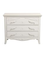 Commode 3 tiroirs en bois blanc vieilli L106 cm - Lubéron