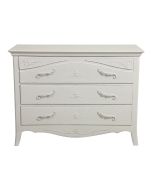 Commode blanche 3 tiroirs en bois L125 cm - Lubéron