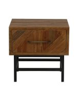 Table de chevet industrielle en bois recyclé - Empreintes