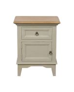 Table de chevet en pin gris plume vieilli et plateau en frêne massif - Esquisse