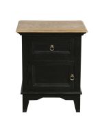 Table de chevet noire en pin massif et plateau en frêne massif - Esquisse