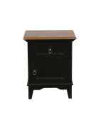 Table de chevet noire en pin et plateau en frêne massif - Esquisse