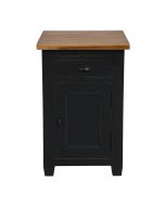 Buffet bas de cuisine 1 porte en pin noir graphite - Brocante