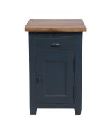 Buffet bas de cuisine 1 porte en pin bleu grisé vieilli - Brocante