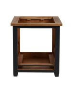 Meuble bas de cuisine pour four et plaque en pin noir graphite - Brocante