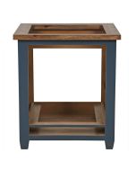 Meuble bas de cuisine pour four et plaque en pin bleu grisé - Brocante