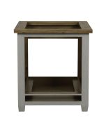 Meuble bas de cuisine pour four et plaque en pin gris perle - Brocante