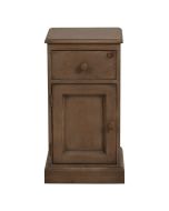 Table de chevet 1 porte 1 tiroir en épicéa brun fumé grisé - Natural