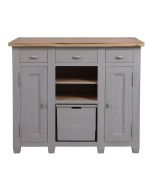 Meuble bar en pin massif gris perle vieilli - Brocante