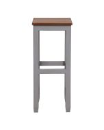 Tabouret haut en pin massif gris - Brocante