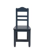 Chaise en pin massif bleu grisé vieilli - Brocante