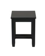 Tabouret bas en pin massif noir - Brocante