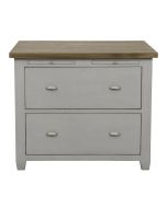 Casserolier cuisine en pin massif gris perle - Brocante