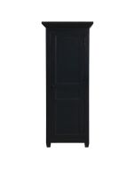 Armoire penderie bonnetière noire 1 porte en pin massif - Brocante