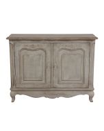 Buffet bas gris 2 portes en pin massif - Château