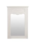 Grand miroir trumeau rectangulaire en pin blanc - Château