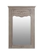 Grand miroir trumeau rectangulaire en pin gris - Château