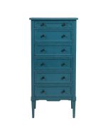 Commode chiffonnier bleu turquoise 6 tiroirs