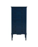 Commode chiffonnier bleu saphir 6 tiroirs