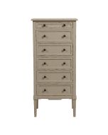 Commode chiffonnier 6 tiroirs en pin lin glossy