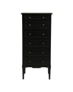 Commode chiffonnier 6 tiroirs noir graphite patiné