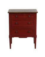 Petite commode 3 tiroirs en épicéa rouge Séville et plateau bois