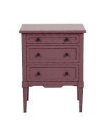 Petite commode 3 tiroirs en épicéa lilas